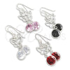 Sterling Silver Dangle Earring, with White Cubic Zirconia, Polished, Silver Finish, 02.394.0015