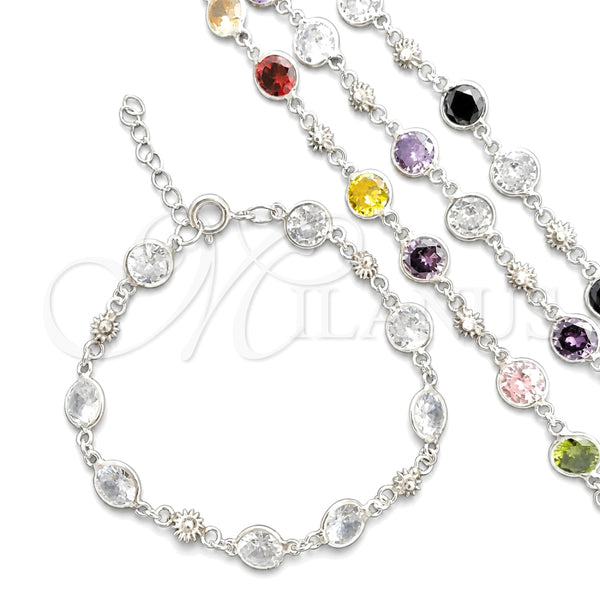 Sterling Silver Bracelet — Fancy Bracelet with White Cubic Zirconia Polished 03. — main product view — SKU 147366 | Plata 925 brazalete — elegante Bracelet with blanco Cubic Zirconia pulido 03. — SKU 147366