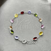 Sterling Silver Fancy Bracelet, with White Cubic Zirconia, Polished, Silver Finish, 03.394.0003.07 (07 MM Thickness, 7 Inches Length)