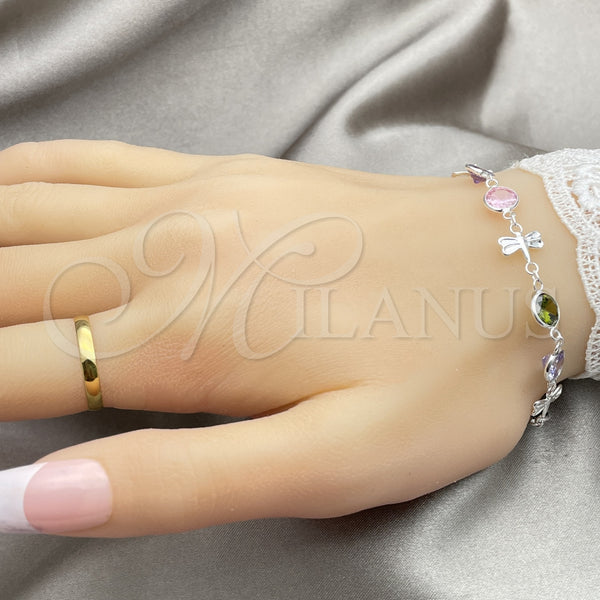 Sterling Silver Bracelet — Fancy Bracelet with White Cubic Zirconia Polished 03. — alternate product view — SKU 147370 | Plata 925 brazalete — elegante Bracelet with blanco Cubic Zirconia pulido 03. — SKU 147370