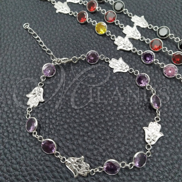 Sterling Silver Bracelet — Fancy Bracelet with White Cubic Zirconia Polished 03. — main product view — SKU 147371 | Plata 925 brazalete — elegante Bracelet with blanco Cubic Zirconia pulido 03. — SKU 147371