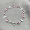 Sterling Silver Fancy Bracelet, with White Cubic Zirconia, Polished, Silver Finish, 03.394.0007.07 (07 MM Thickness, 7 Inches Length)