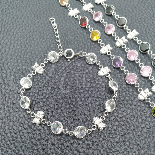 Sterling Silver Bracelet — Fancy Bracelet with White Cubic Zirconia Polished 03. — main product view — SKU 147374 | Plata 925 brazalete — elegante Bracelet with blanco Cubic Zirconia pulido 03. — SKU 147374