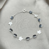 Sterling Silver Fancy Bracelet, with White Cubic Zirconia, Polished, Silver Finish, 03.394.0008.07 (07 MM Thickness, 7 Inches Length)