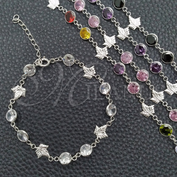Sterling Silver Bracelet — Fancy Bracelet with White Cubic Zirconia Polished 03. — main product view — SKU 147375 | Plata 925 brazalete — elegante Bracelet with blanco Cubic Zirconia pulido 03. — SKU 147375