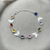 Sterling Silver Fancy Bracelet, with White Cubic Zirconia, Polished, Silver Finish, 03.394.0009.07 (07 MM Thickness, 7 Inches Length)