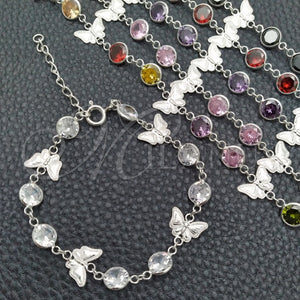 Sterling Silver Bracelet — Fancy Bracelet with White Cubic Zirconia Polished 03. — main product view — SKU 147376 | Plata 925 brazalete — elegante Bracelet with blanco Cubic Zirconia pulido 03. — SKU 147376