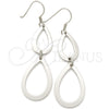 Sterling Silver Long Earring, Teardrop Design, Polished, Silver Finish, 02.392.0001