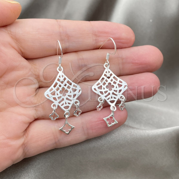 Sterling Silver Ring — Dangle Earring Filigree Design Polished 02. — alternate product view — SKU 147378 | Plata 925 anillo — Dangle Earring Filigree diseño pulido 02. — SKU 147378
