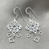 Sterling Silver Dangle Earring, Filigree Design, Polished, Silver Finish, 02.392.0002