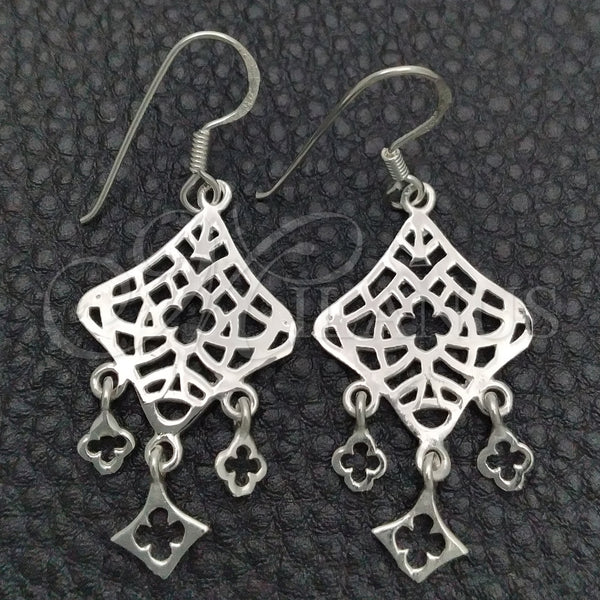 Sterling Silver Ring — Dangle Earring Filigree Design Polished 02. — main product view — SKU 147378 | Plata 925 anillo — Dangle Earring Filigree diseño pulido 02. — SKU 147378