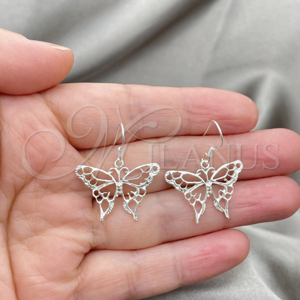Sterling Silver Ring — Dangle Earring Butterfly Design Polished 02. — alternate product view — SKU 147379 | Plata 925 anillo — Dangle Earring Butterfly diseño pulido 02. — SKU 147379