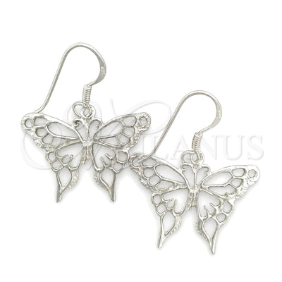 Sterling Silver Dangle Earring, Butterfly Design, Polished, Silver Finish, 02.392.0003 for wholesale, main product view
