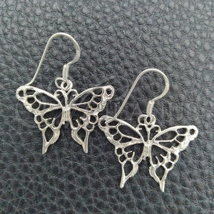 Sterling Silver Ring — Dangle Earring Butterfly Design Polished 02. — main product view — SKU 147379 | Plata 925 anillo — Dangle Earring Butterfly diseño pulido 02. — SKU 147379
