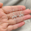 Sterling Silver Dangle Earring, Dragon-Fly Design, Polished, Silver Finish, 02.392.0004