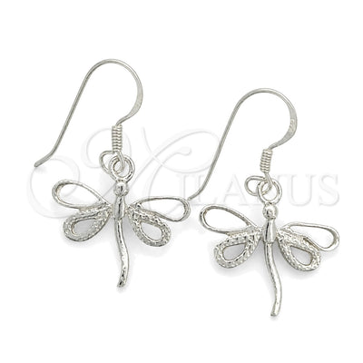 Sterling Silver Dangle Earring, Dragon-Fly Design, Polished, Silver Finish, 02.392.0004 for wholesale, main product view