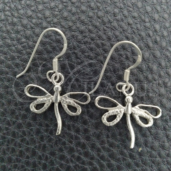 Sterling Silver Ring — Dangle Earring Dragon-Fly Design Polished 02. — main product view — SKU 147380 | Plata 925 anillo — Dangle Earring Dragon-Fly diseño pulido 02. — SKU 147380