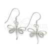 Sterling Silver Dangle Earring, Dragon-Fly Design, Polished, Silver Finish, 02.392.0004