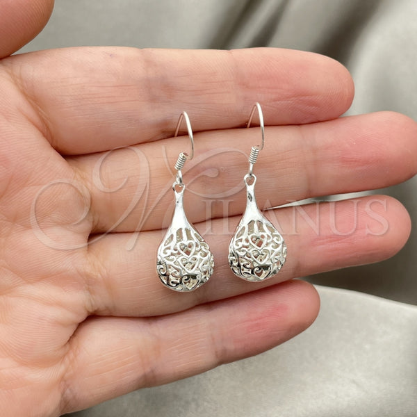 Sterling Silver Ring — Dangle Earring Filigree Design Polished 02. — alternate product view — SKU 147381 | Plata 925 anillo — Dangle Earring Filigree diseño pulido 02. — SKU 147381