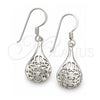 Sterling Silver Dangle Earring, Filigree Design, Polished, Silver Finish, 02.392.0005