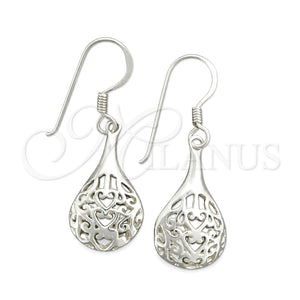 Sterling Silver Dangle Earring, Filigree Design, Polished, Silver Finish, 02.392.0005
