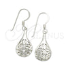 Sterling Silver Dangle Earring, Filigree Design, Polished, Silver Finish, 02.392.0005
