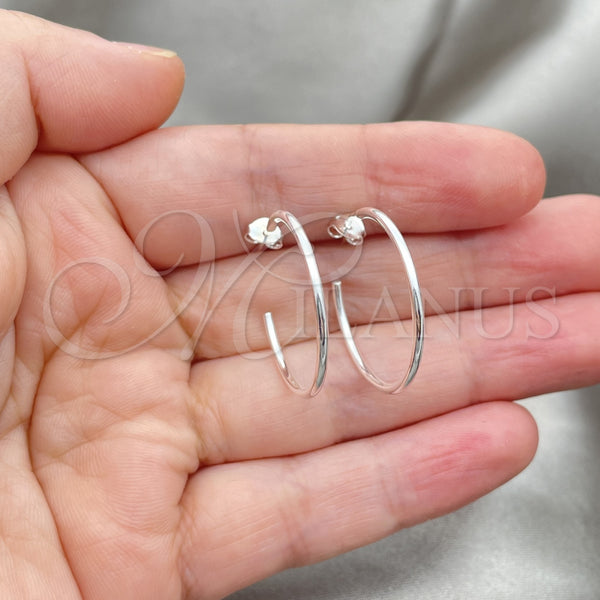 Sterling Silver Hoop Earrings — Small Hoop Polished 02. — alternate product view — SKU 147386 | Plata 925 aretes de aro — Small Hoop pulido 02. — SKU 147386