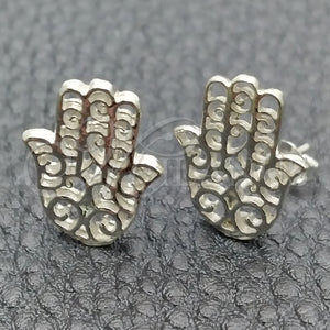 Sterling Silver Ring — Stud Earring Judaica and Hand of God Design — main product view — SKU 147389 | Plata 925 anillo — Stud Earring Judaica and Hand of God diseño — SKU 147389