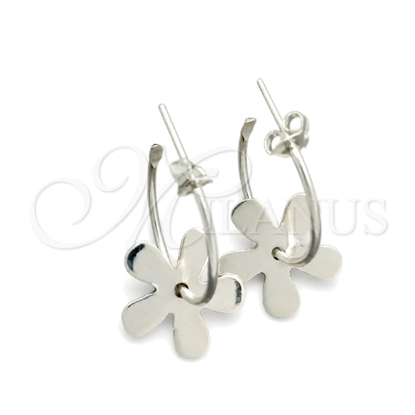 Sterling Silver Stud Earring, Flower Design, Polished, Silver Finish, 02.392.0015.20