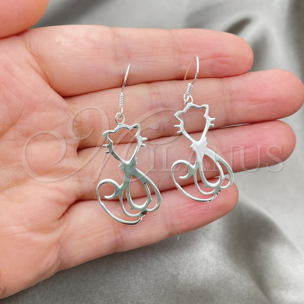 Sterling Silver Ring — Dangle Earring Cat Design Polished 02. — alternate product view — SKU 147392 | Plata 925 anillo — Dangle Earring Cat diseño pulido 02. — SKU 147392