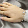 Sterling Silver Individual Bangle, Ball Design, Polished, Silver Finish, 07.395.0002.05 (03 MM Thickness, Size 5 (2.50 Diameter))