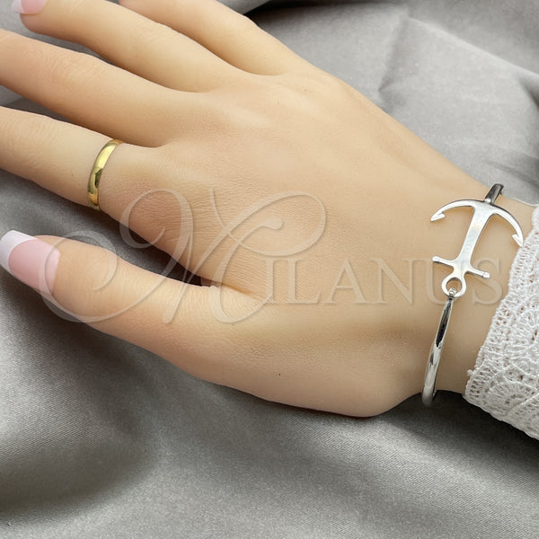 Sterling Silver Jewelry — Individual Bangle Anchor Design Polished 07. 03 MM — alternate product view — SKU 147396 | Plata 925 joyería — Individual Bangle Anchor diseño pulido 07. 03 MM — SKU 147396