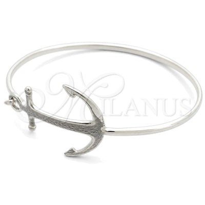 Sterling Silver Individual Bangle, Anchor Design, Polished, Silver Finish, 07.395.0004.05 (03 MM Thickness for wholesale, main product view