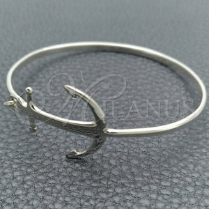 Sterling Silver Jewelry — Individual Bangle Anchor Design Polished 07. 03 MM — main product view — SKU 147396 | Plata 925 joyería — Individual Bangle Anchor diseño pulido 07. 03 MM — SKU 147396