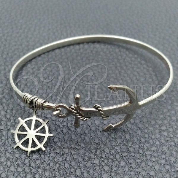 Sterling Silver Jewelry — Individual Bangle Anchor and Rope Design Polished 07. — main product view — SKU 147397 | Plata 925 joyería — Individual Bangle Anchor and Rope diseño pulido 07. — SKU 147397