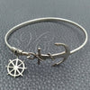 Sterling Silver Individual Bangle, Anchor and Rope Design, Polished, Silver Finish, 07.395.0005.05 (03 MM Thickness, Size 5 (2.50 Diameter))