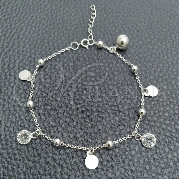 Sterling Silver Bracelet — Charm Bracelet Ball and Rattle Charm Design with — main product view — SKU 147401 | Plata 925 brazalete — Charm Bracelet Ball and Rattle Charm diseño with — SKU 147401