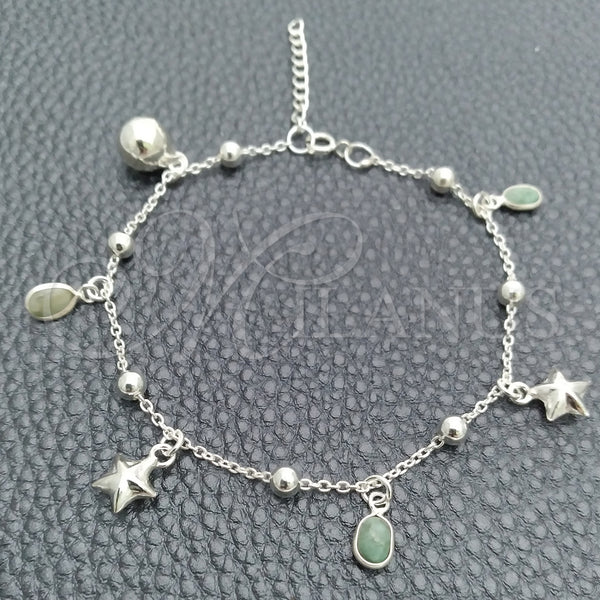 Sterling Silver Bracelet — Charm Bracelet Star and Rattle Charm Design with — main product view — SKU 147403 | Plata 925 brazalete — Charm Bracelet estrella and Rattle Charm diseño with — SKU 147403