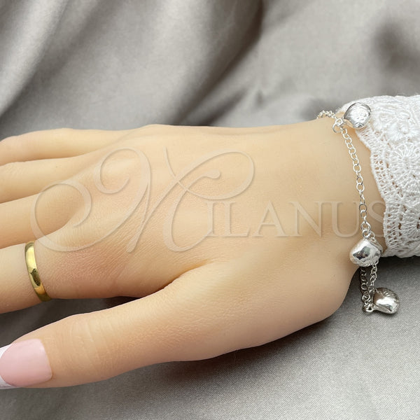 Sterling Silver Bracelet — Charm Bracelet Shell and Rolo Design Polished 03. — alternate product view — SKU 147404 | Plata 925 brazalete — Charm Bracelet Shell and Rolo diseño pulido 03. — SKU 147404