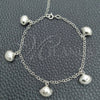 Sterling Silver Charm Bracelet, Shell and Rolo Design, Polished, Silver Finish, 03.395.0009.07 (03 MM Thickness, 8 Inches Length)