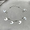 Sterling Silver Charm Bracelet, Dolphin and Rolo Design, Polished, Silver Finish, 03.395.0010.07 (03 MM Thickness, 8 Inches Length)