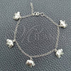 Sterling Silver Charm Bracelet, Elephant and Rolo Design, Polished, Silver Finish, 03.395.0012.07 (03 MM Thickness, 8 Inches Length)