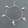 Sterling Silver Charm Bracelet, Dolphin and Rolo Design, Polished, Silver Finish, 03.395.0013.07 (03 MM Thickness, 8 Inches Length)
