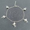Sterling Silver Charm Bracelet, Dolphin and Rolo Design, Polished, Silver Finish, 03.395.0013.07 (03 MM Thickness, 8 Inches Length)