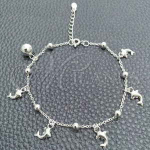 Sterling Silver Bracelet — Charm Bracelet Dolphin and Ball Design Polished 03. — main product view — SKU 147412 | Plata 925 brazalete — Charm Bracelet Dolphin and Ball diseño pulido 03. — SKU 147412