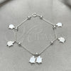 Sterling Silver Charm Bracelet, Turtle and Ball Design, Polished, Silver Finish, 03.395.0018.07 (03 MM Thickness, 8 Inches Length)