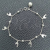 Sterling Silver Charm Bracelet, Dolphin and Rattle Charm Design, Polished, Silver Finish, 03.395.0019.07 (03 MM Thickness, 8 Inches Length)