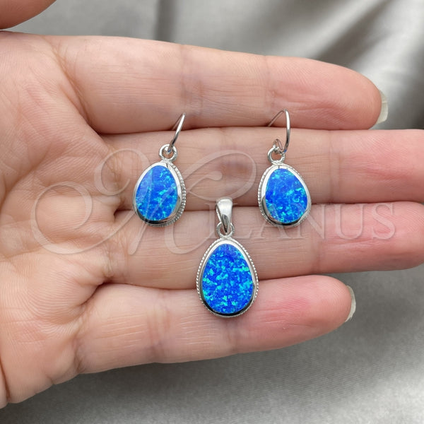 Sterling Silver Ring — Earring and Pendant Adult Set with Bermuda Blue — alternate product view — SKU 147417 | Plata 925 anillo — Earring and Pendant Adult Set with Bermuda Blue — SKU 147417
