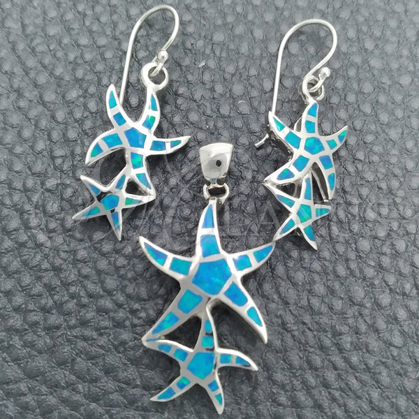 Sterling Silver Ring — Earring and Pendant Adult Set Star Design with — main product view — SKU 147422 | Plata 925 anillo — Earring and Pendant Adult Set estrella diseño with — SKU 147422