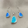 Sterling Silver Earring and Pendant Adult Set, with Bermuda Blue Opal, Polished, Silver Finish, 10.391.0013